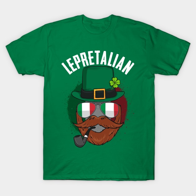 St Patricks Day Lepretalian Irish Italian Leprechaun T-Shirt by E